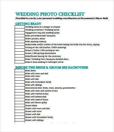 Printable Wedding Checklist 12 Free PDF Documents