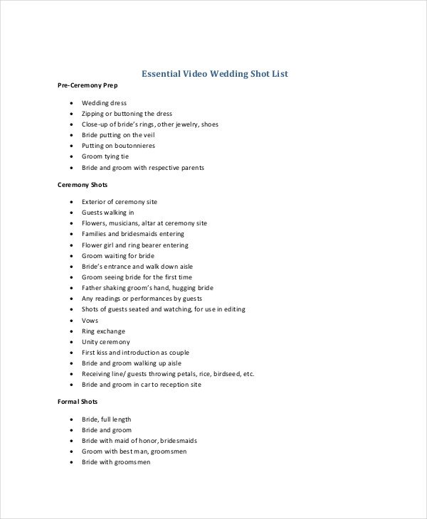 Shot List Template 10 Free Word PDF PSD Documents