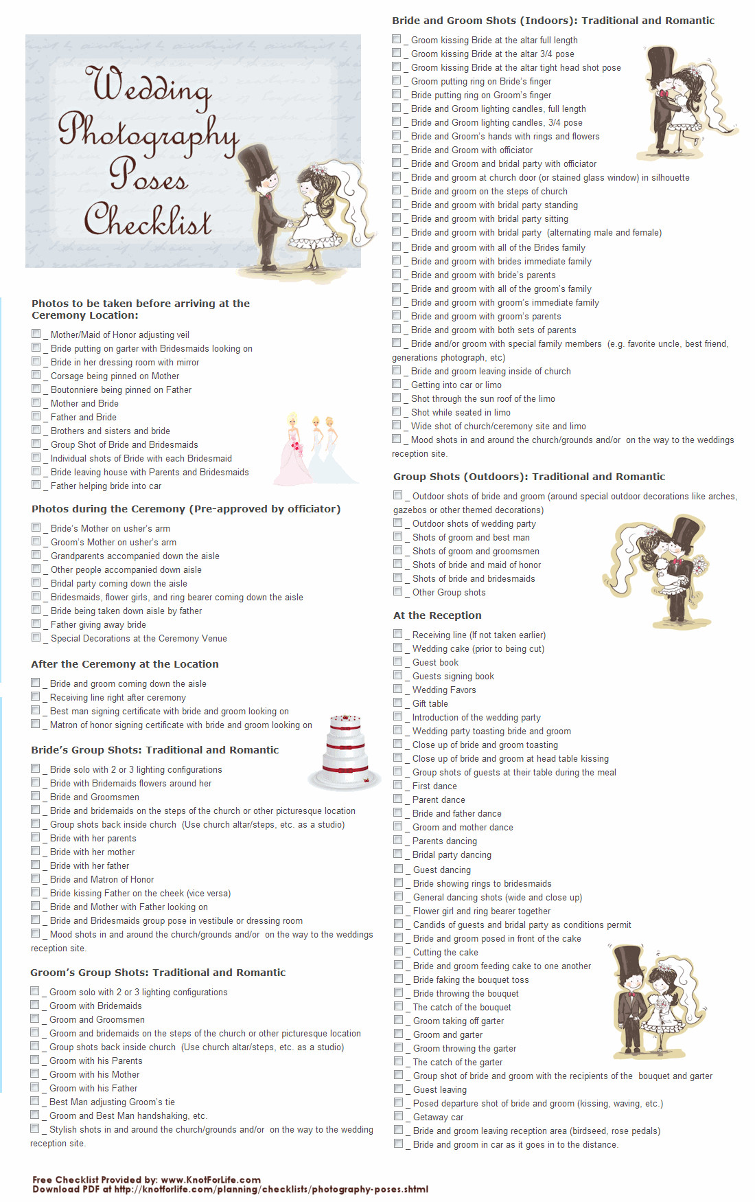 Wedding graphy Checklist on Pinterest