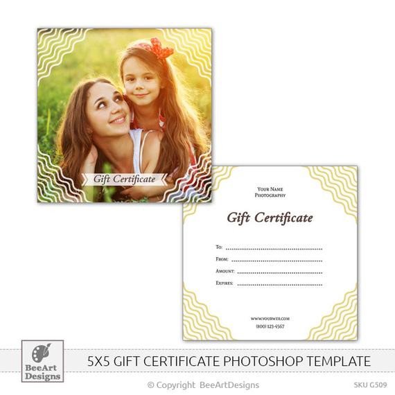 5x5 Gift Certificate PSD shop Template for
