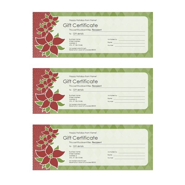 Gift Certificate Template shop
