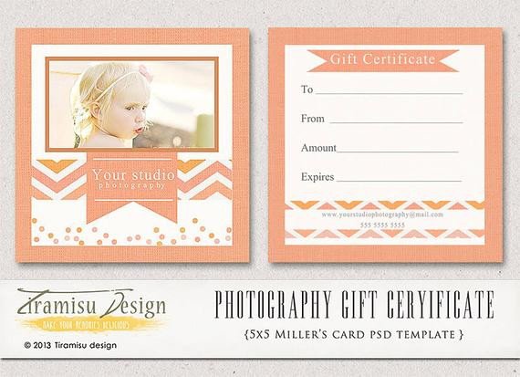 graphy Gift Certificate photoshop 5x5 card template