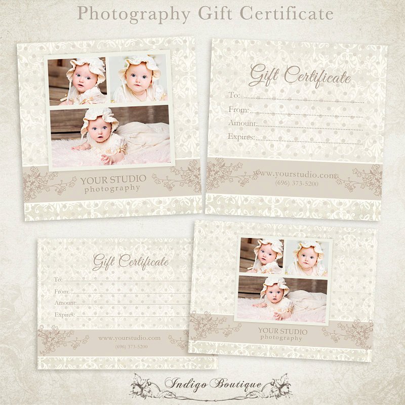 graphy Gift Certificate photoshop template by