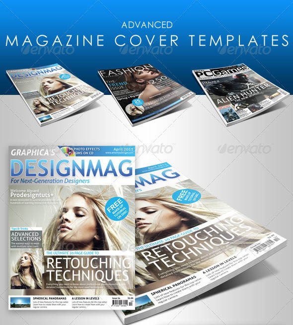 25 shop & InDesign Magazine Cover Templates