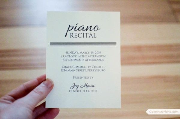 17 Best images about Piano Recital Invitations on