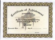 Amazon Music Treasures Piano Achievement Certificate