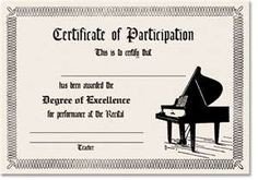 piano recital certificate Genius I always want to make