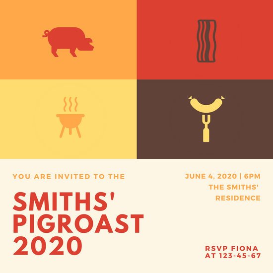 Customize 47 Pig Roast Invitation templates online Canva