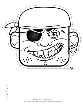 Printable Bandana Pirate Mask to Color Mask