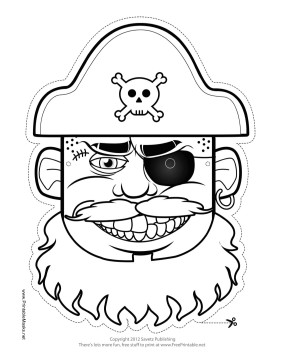 Printable Hat Pirate Mask to Color Mask