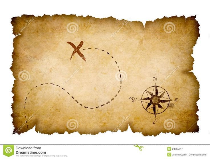 A treasure map is a map that marks the location of buried