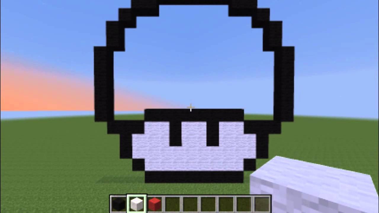 How to Create a Minecraft Mario Mushroom [Minecraft pixel