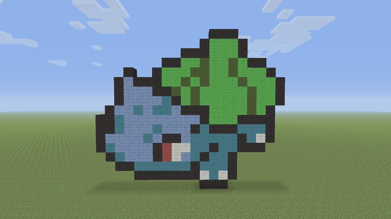 Minecraft Pixel Art Bulbasaur Pokemon 001