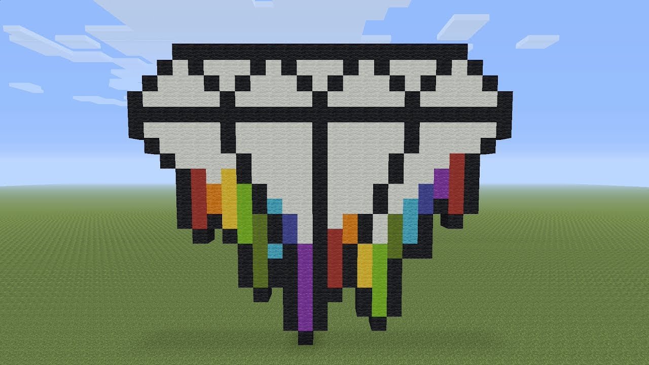 Minecraft Pixel Art Rainbow Melting Diamond