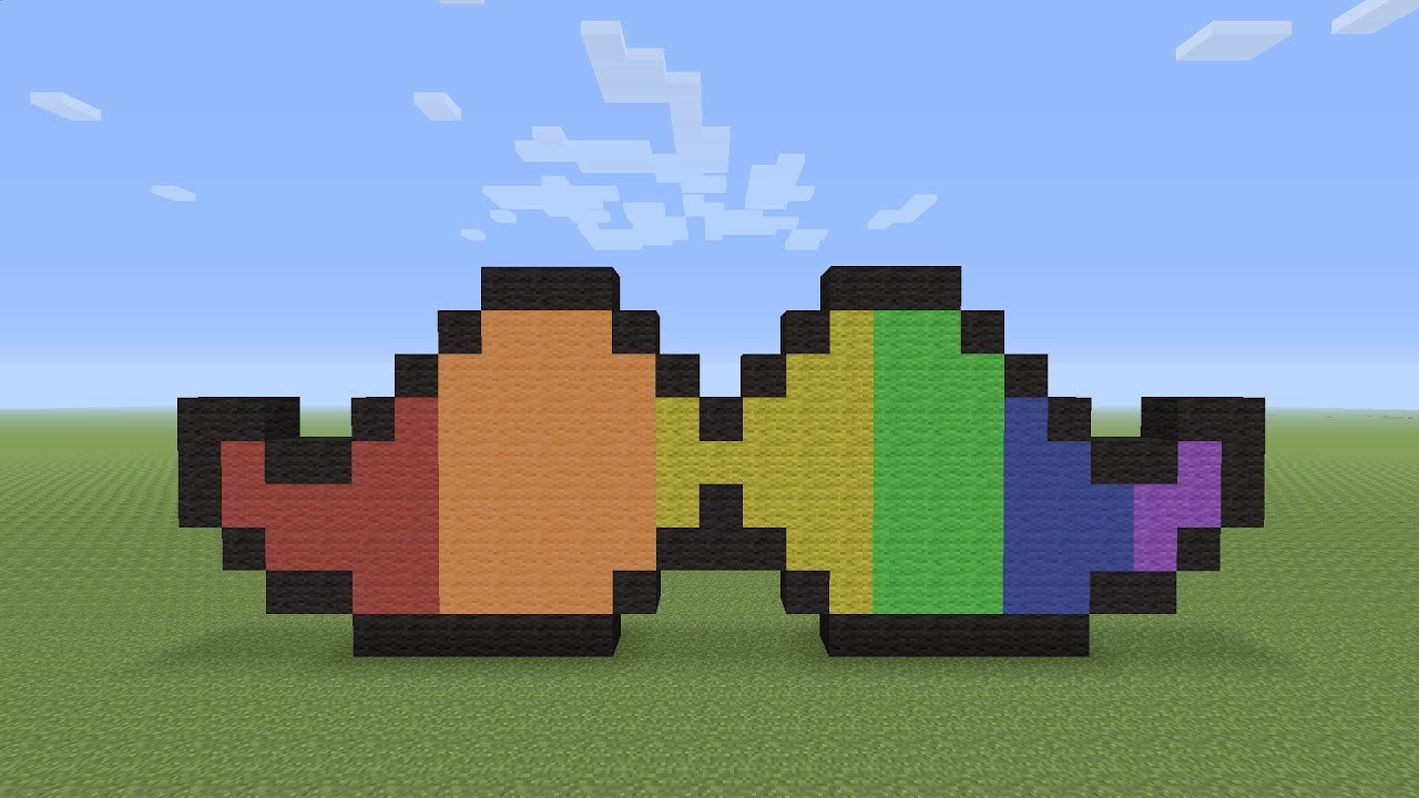 Minecraft Pixel Art Rainbow Moustache