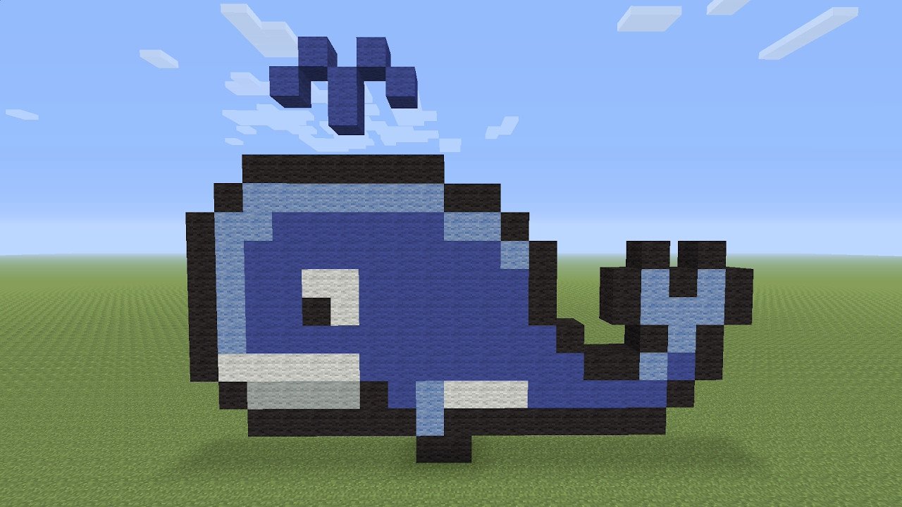 Minecraft Pixel Art Whale