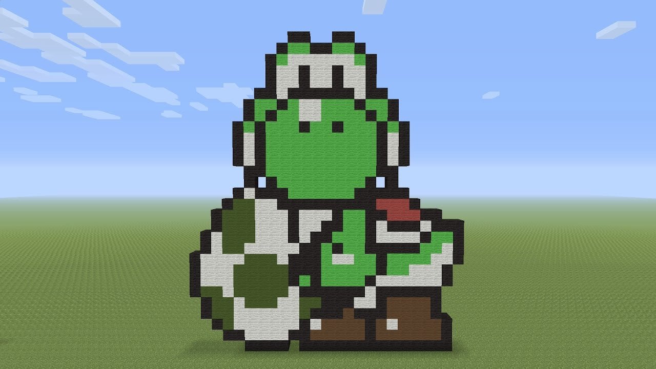 Minecraft Pixel Art Yoshi And Egg