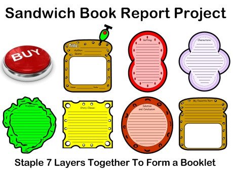 Sandwich Book Report Project templates printable