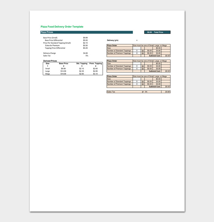 Delivery Order Template 5 Forms for Word Excel PDF Format