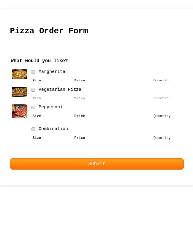 Order Forms Form Templates