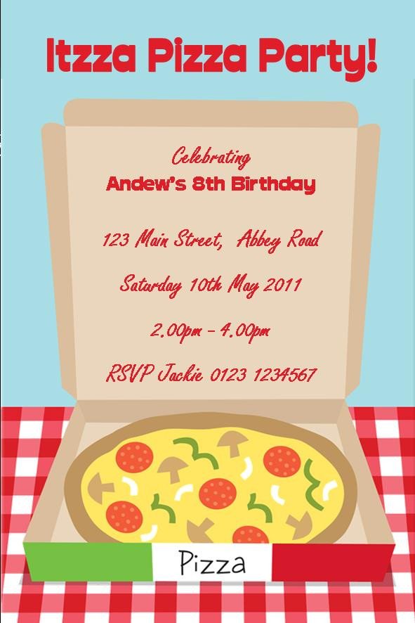 Personalised Pizza Party Invitations