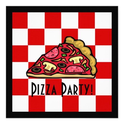 Pizza Slice Pizza Party Custom Announcements