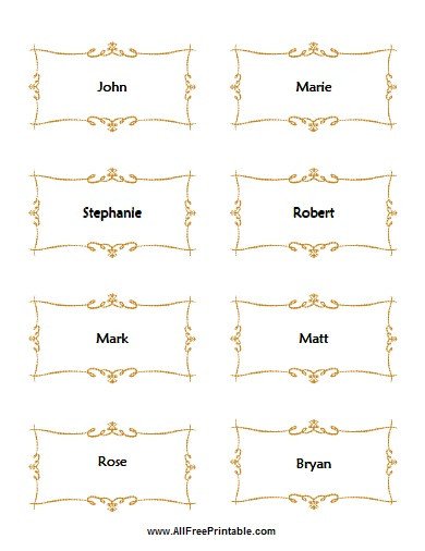 Place Cards for Wedding Free Printable