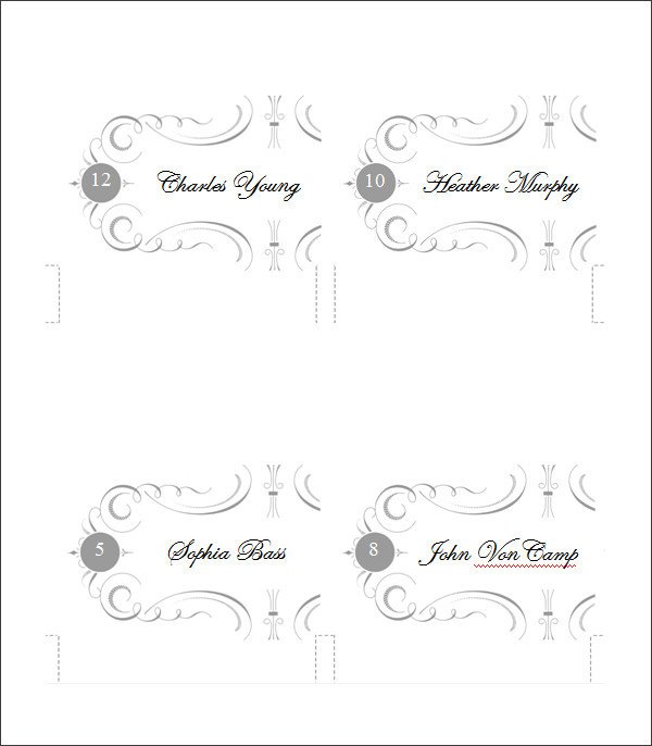 Printable Place Cards Template