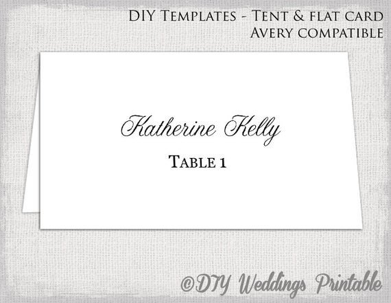 Place card template Tent & flat name card templates