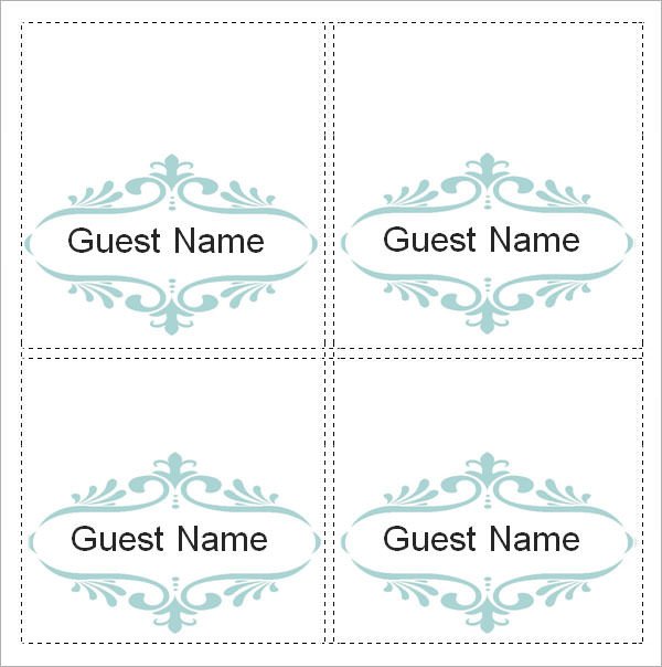 Sample Place Card Template 6 Free Documents Download in