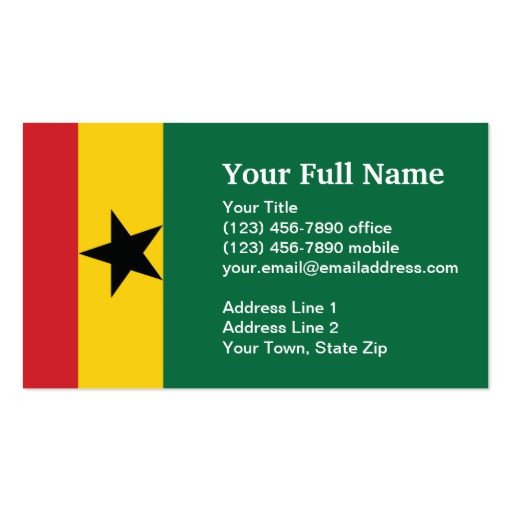 Ghana Plain Flag Business Card Template