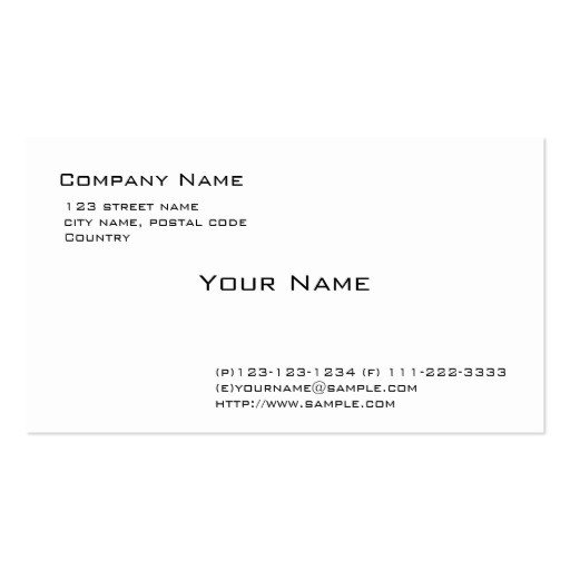 plain white pack of standard business cards