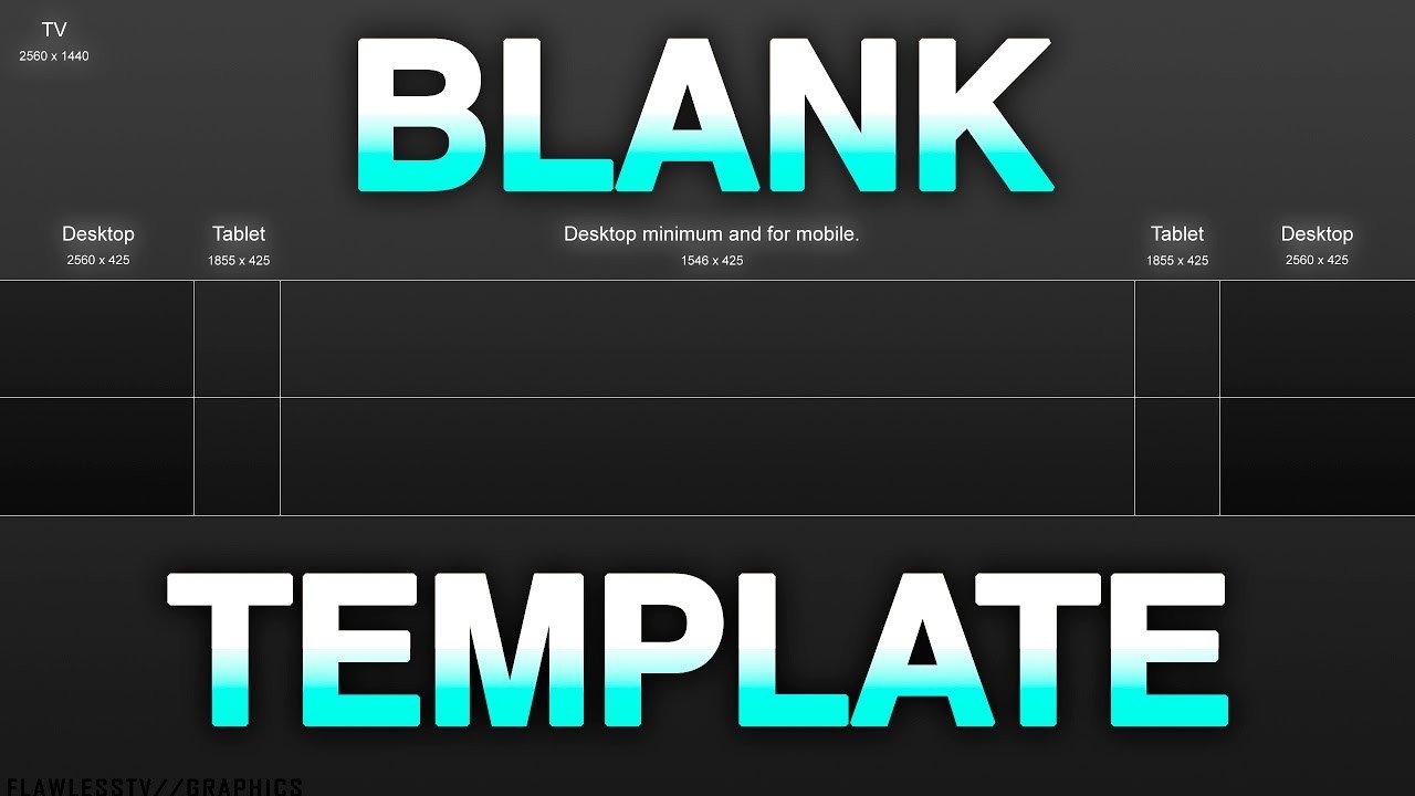 Best Blank Youtube Banner Template With Gridlines 2017