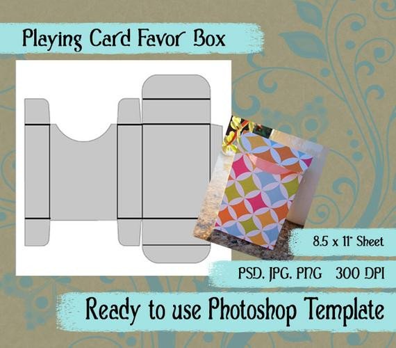 shop Template Playing Card Favor Box by