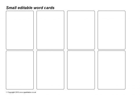 Editable Basic Word Cards SB3520 SparkleBox