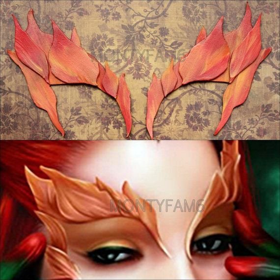 Poison Ivy AUTUMN Leaves EYEBROW Costume Mask Uma ic