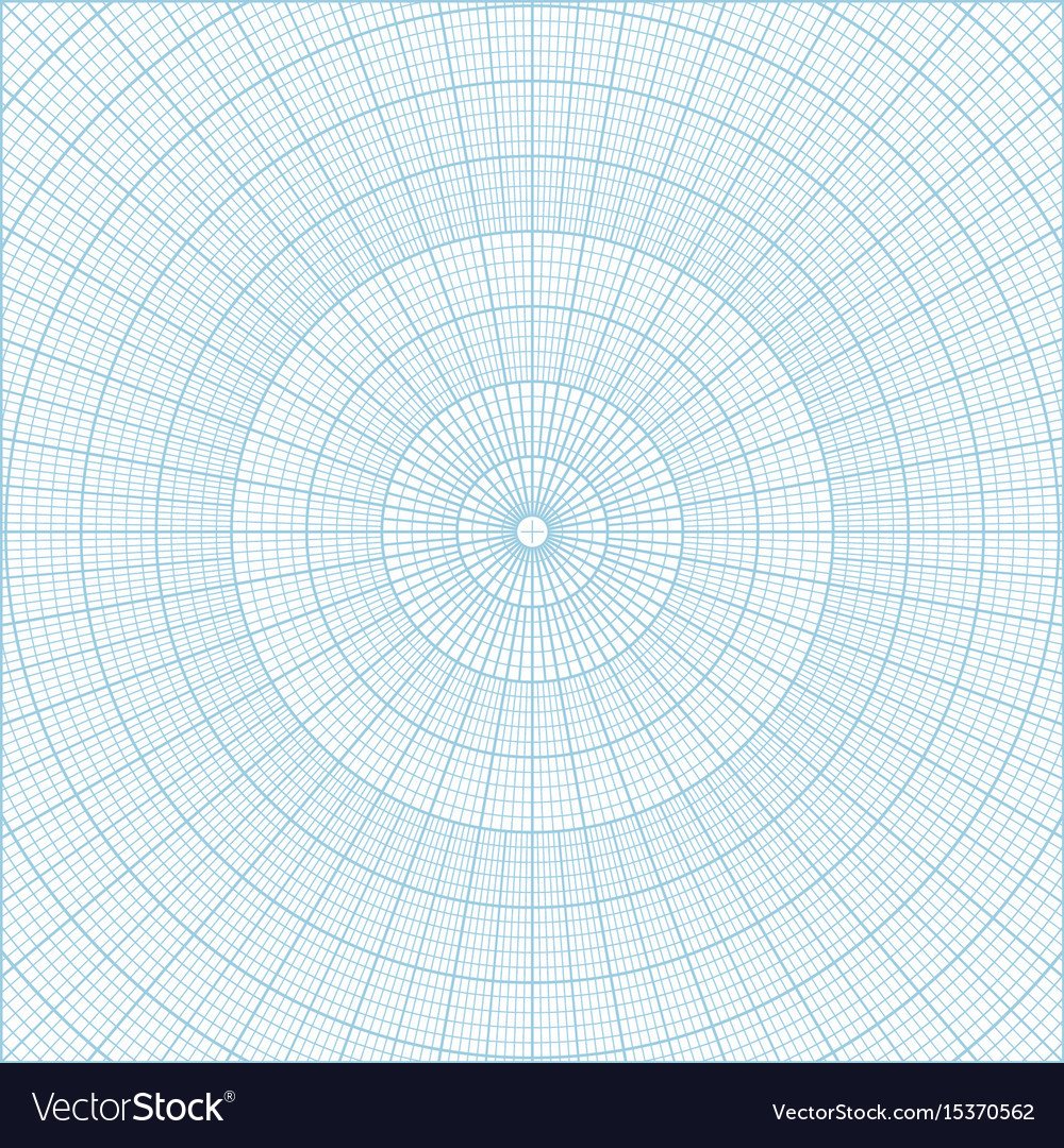 Polar coordinate circular grid graph paper Vector Image