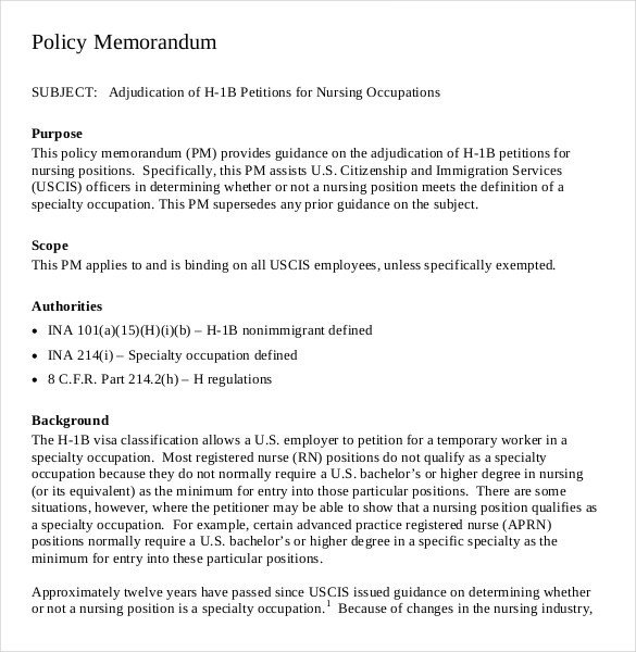 Policy Memo Template 15 Word PDF Google Docs