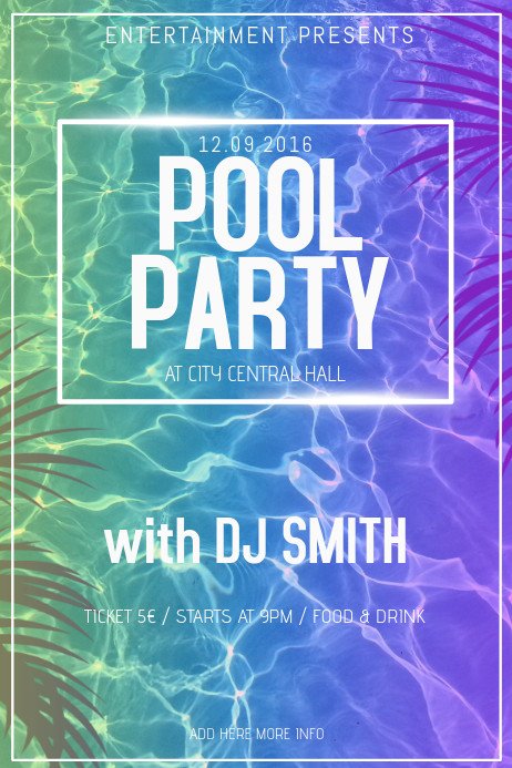 Pool Party Flyer Template Copy Of Pool Party Poster Flyer Template