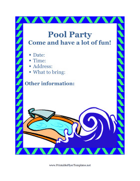 Flyer For Pool Party