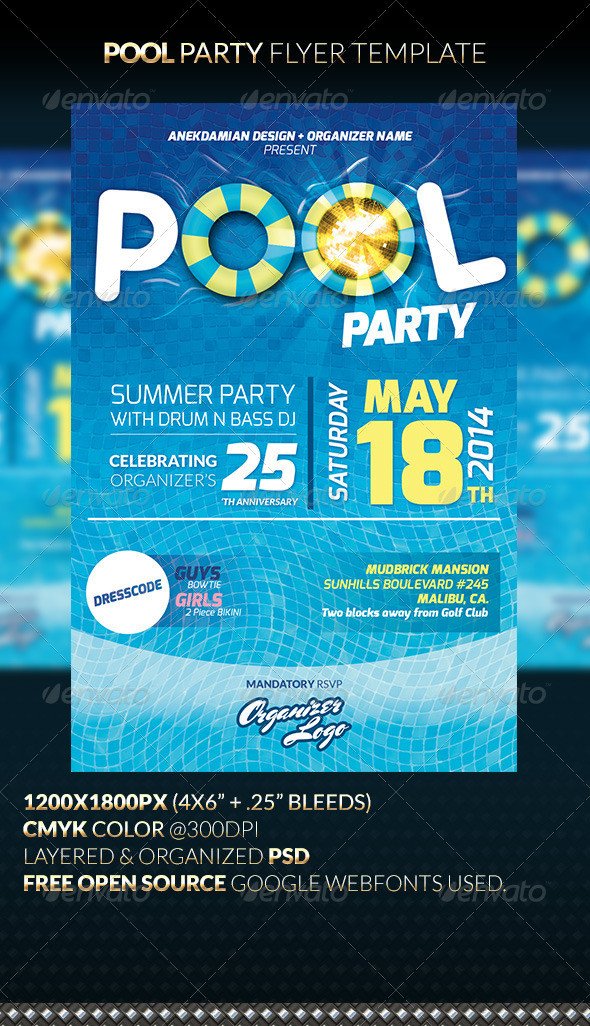 POOL PARTY Flyer Template by anekdamian