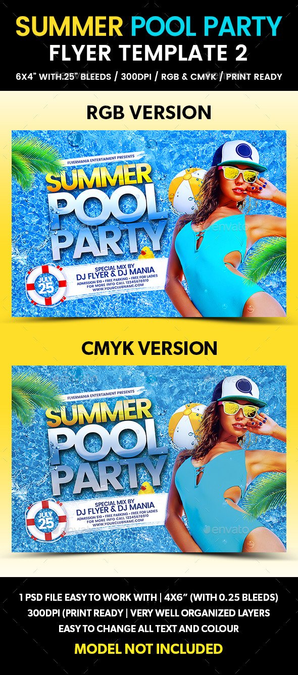 Summer Pool Party Flyer Template 2 by Flyermania