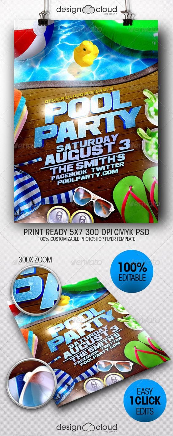 Pool Party Flyer Template Party Flyer Flyer Template and Pool Parties On Pinterest