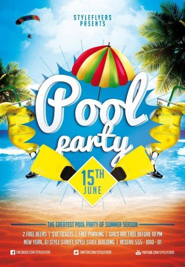 Pool Party Flyer Template Pool Party Psd Flyer Template 8226 Styleflyers
