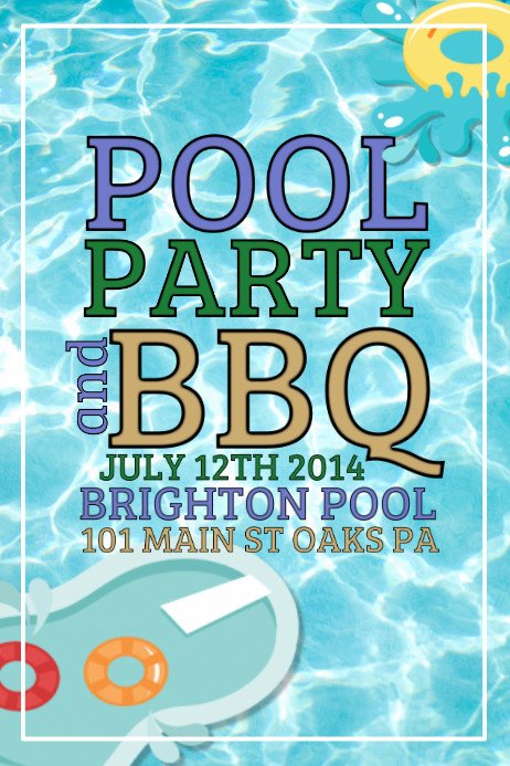 Pool Party Flyer Template Pool Party Template