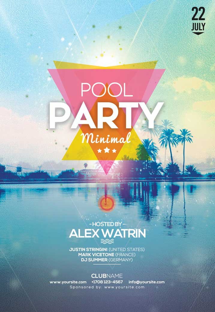 Summer Pool Party Free Flyer Template