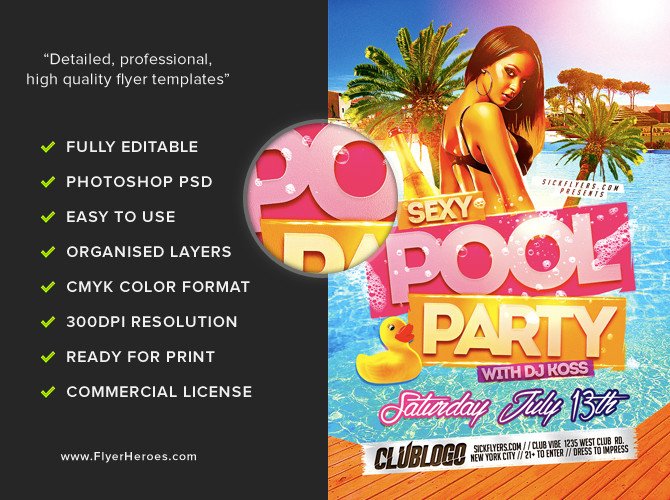 Pool Party Flyer Template Y Pool Party Flyer Template Flyerheroes