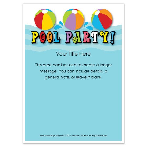 Pool Party Everyone Invitations & Cards on Pingg