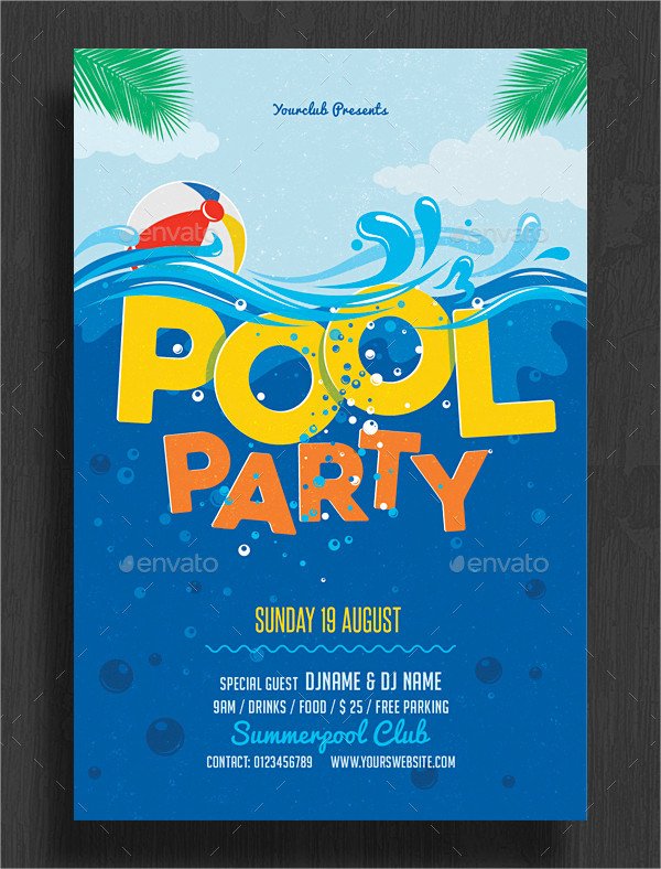 33 Printable Pool Party Invitations PSD AI EPS Word