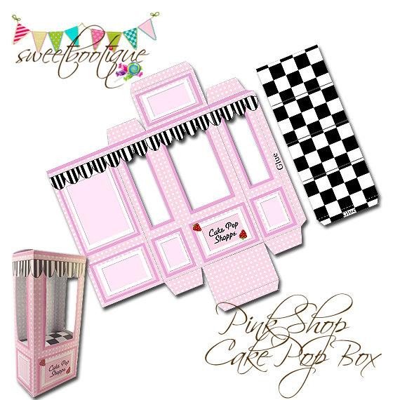 Cake Pop Box Small Gift Box Wedding Favour Box by